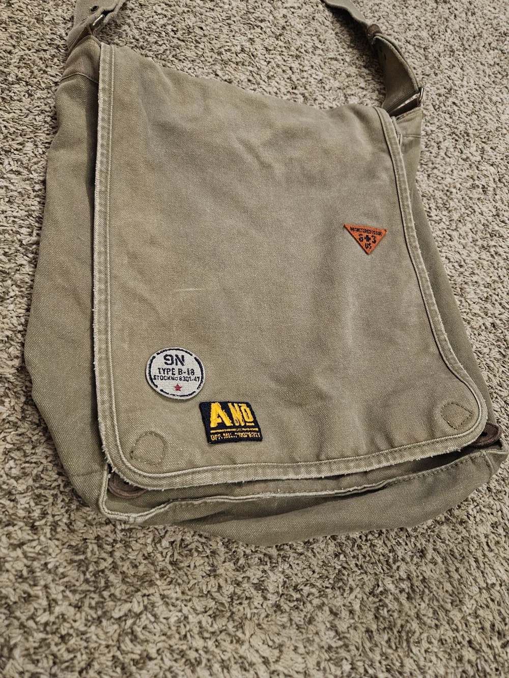 Vinatge Old Navy Olive Green Utility Canvas Satchel